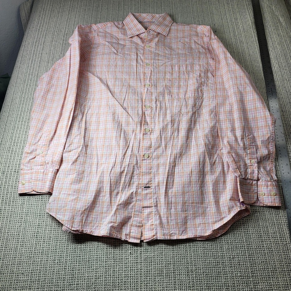 Bobby Jones Shirt Mens Large Multicolor Plaid Long Sleeve Button Front Casual
